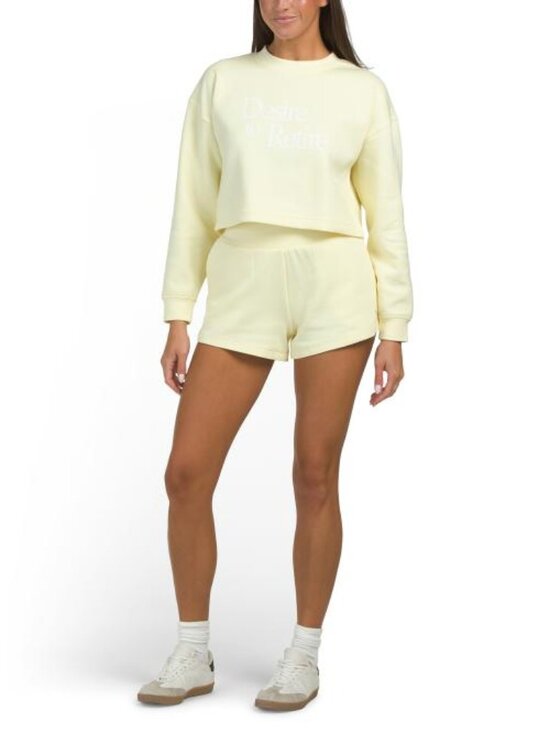 Apana Tops - APANA Graphic Print Lounge Sweatshirt And Shorts Set